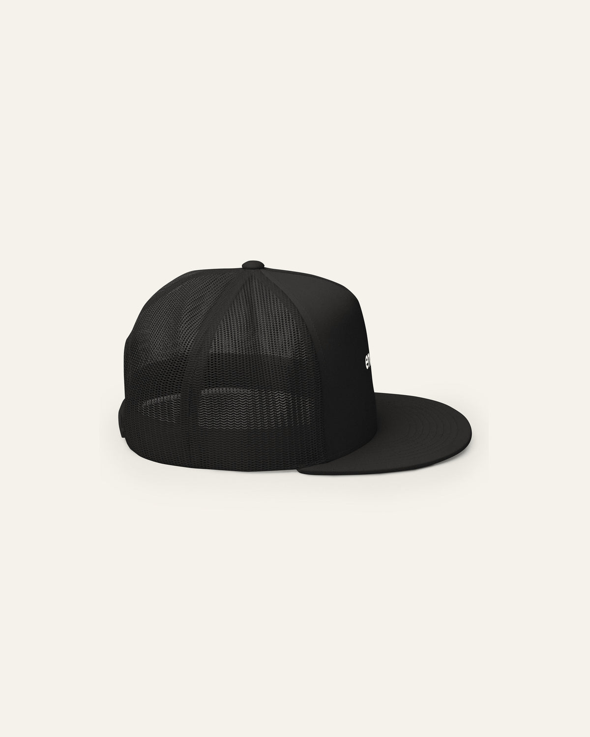 Black endure. trucker cap from the right