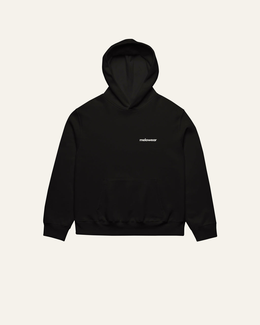 melowear the drawings come first hoodie, front with the wordmark small on the chest