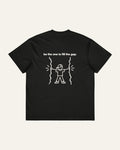 Back of the black melowear the gap tee, the drawing printed large across the back